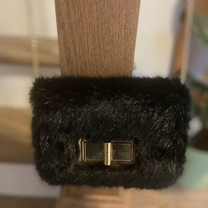 Faux fur evening bag